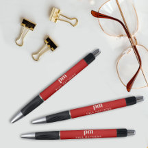 Red Simple Modern Professional Monogram and Name