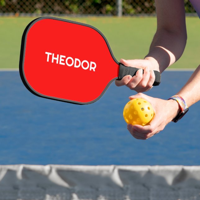 Red Simple Name | Trendy Minimalist Pickleball Paddle (Insitu)