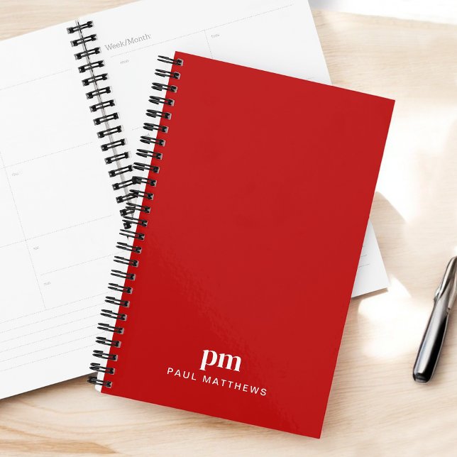 Red Simple Professional Monogram Initials and Name Planner (Creator Uploaded)