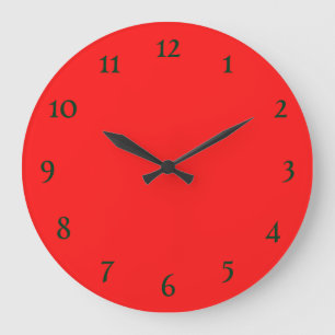 Red simple wall clock