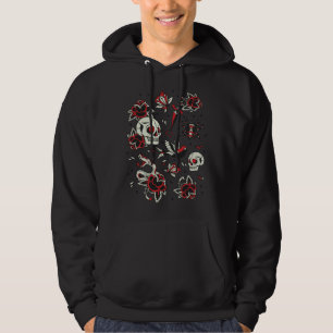 Red skeleton skull scary creepy hoodie