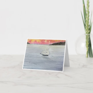 Red Skies At Night Sailors Delight Greeting Card