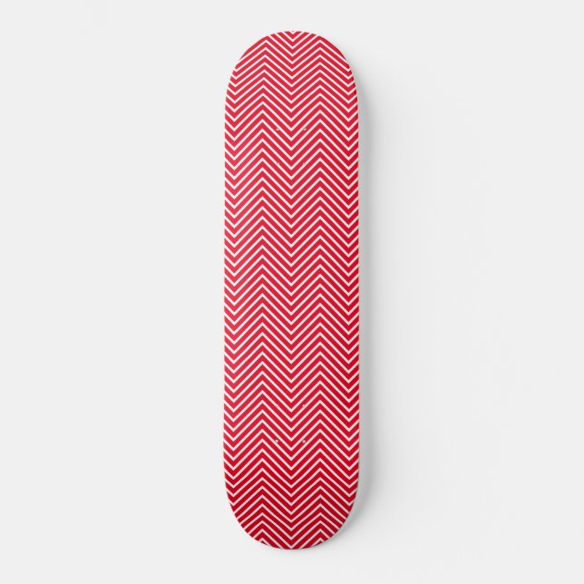 Red Skinny Chevron Skateboard (Front)