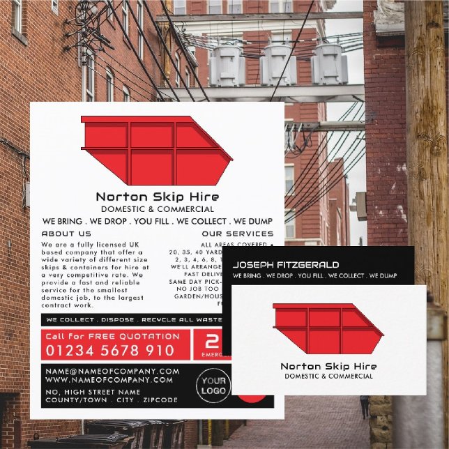 Red Skip, Skip/Dumpster Company Business Card (Creator Uploaded)
