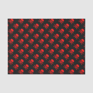 Red Skull and Crossbones Pattern Tissue Paper