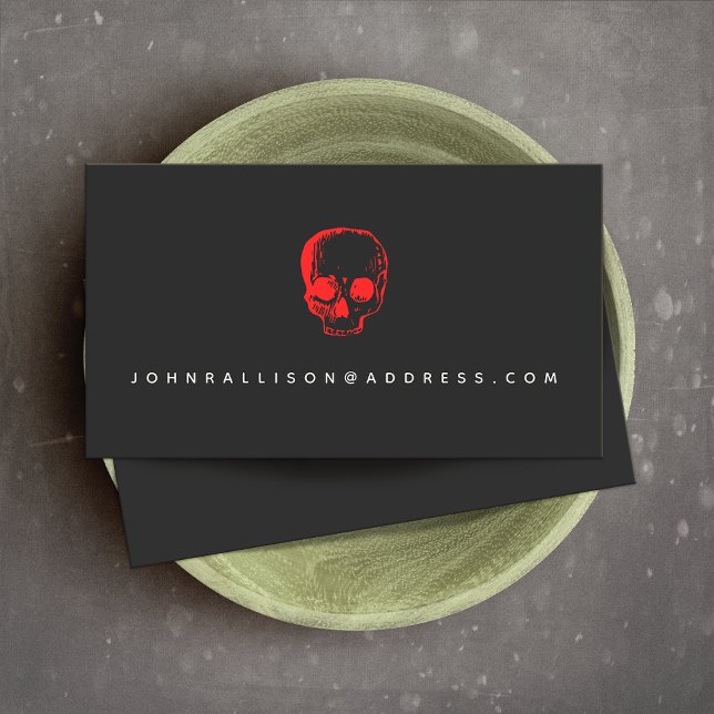 Red Skull Black Tattoo Shop  Business Card (Creator Uploaded)