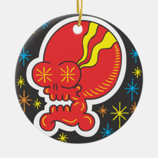 Red Skull Ceramic Tree Decoration