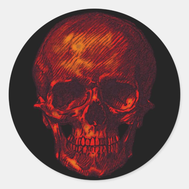 Red Skull Classic Round Sticker (Front)