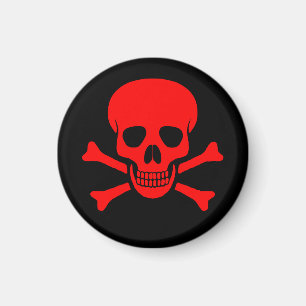 Red Skull & Crossbones Magnet