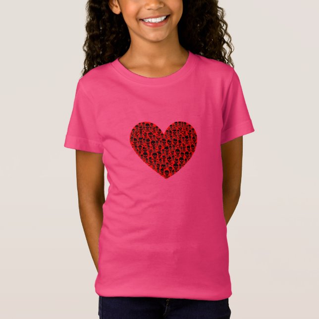 Red Skull Heart T-Shirt (Front)