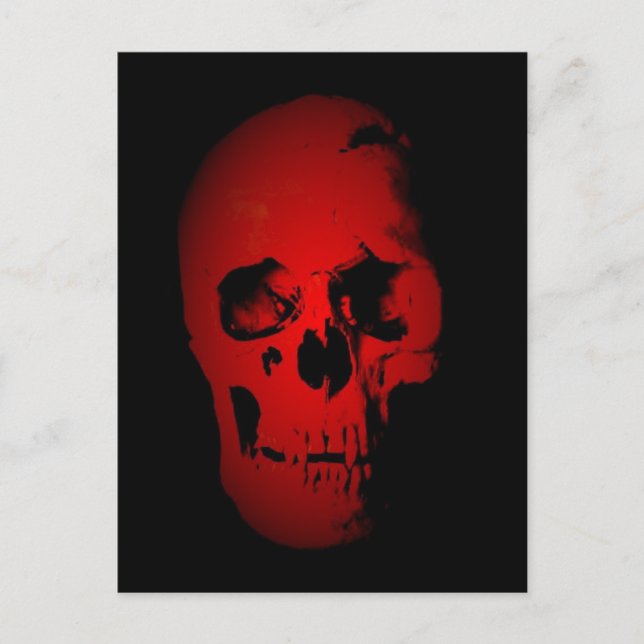 Red Skull Skeleton Postcard (Front)