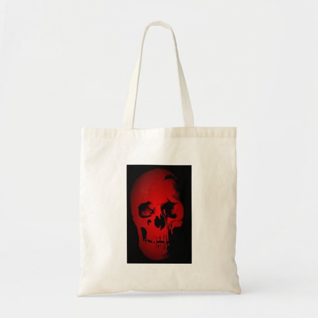 Red Skull Skeleton Tote Bag (Front)