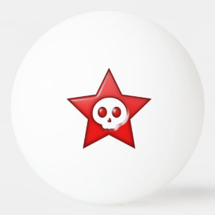 Red Skull Star ping pong ball