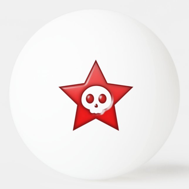 Red Skull Star ping pong ball (Front)