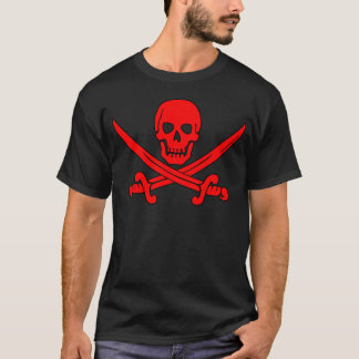 Red Skull & Swords Pirate Flag T-Shirt