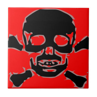 Red skull tile