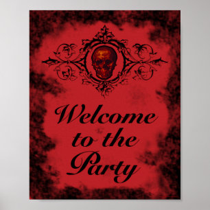 Red Skull Welcome to the Party  Poster