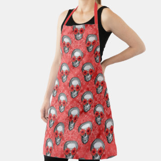 Red Skulls and Sunflower Series Design 13 Apron