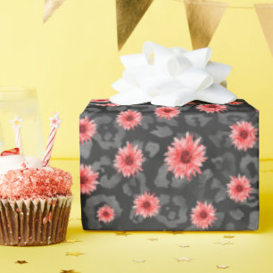 Red Skulls and Sunflower Series Design 2 Wrapping Paper