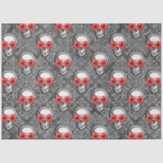 Red Skulls and Sunflower Series Design 3 Tissue Paper