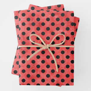 Red Skulls and Sunflower Series Design 4 Wrapping Paper Sheet