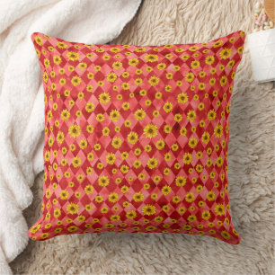 Red Skulls and Sunflower Series Design 9 Cushion