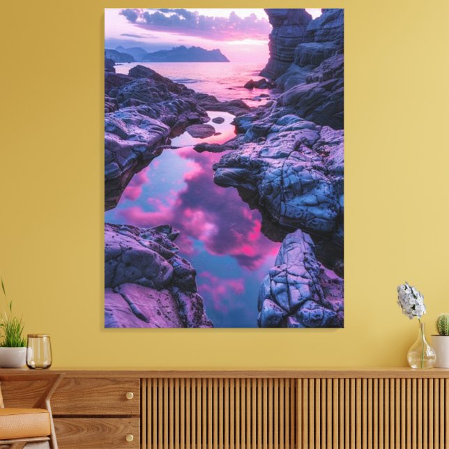 red sky and rocks canvas print (Insitu(LivingRoom))