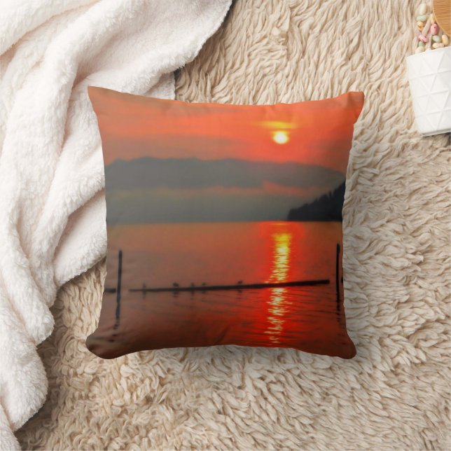 Red Sky At Morning Cushion (Blanket)