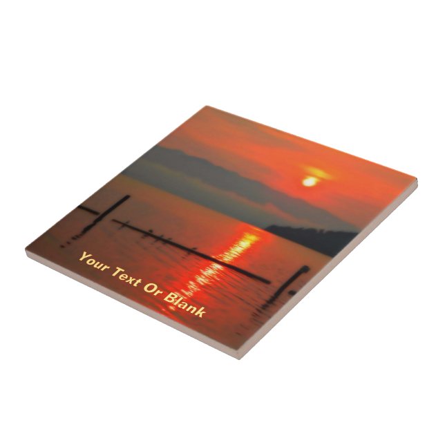 Red Sky At Morning Tile (Side)