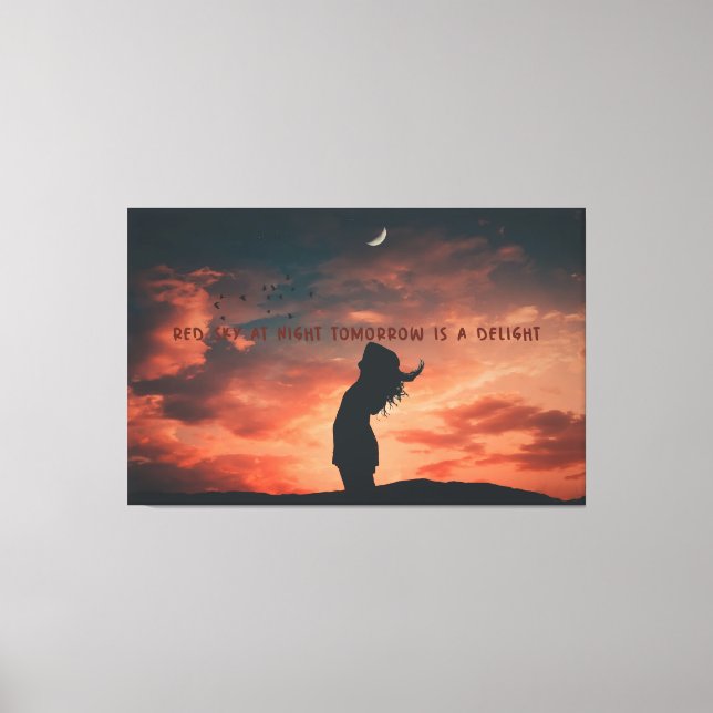 Red Sky At Night Tomorrow Is A Delight - Woman Canvas Print (Front)
