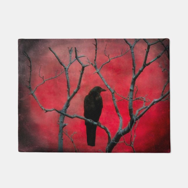 Red Sky Black Crow Doormat (Front)
