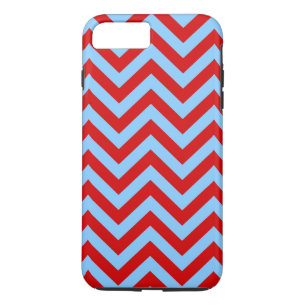 Red, Sky Blue Large Chevron ZigZag Pattern Case-Mate iPhone Case