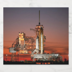 Red Sky for Space Shuttle Atlantis Launch Beer Bottle Label