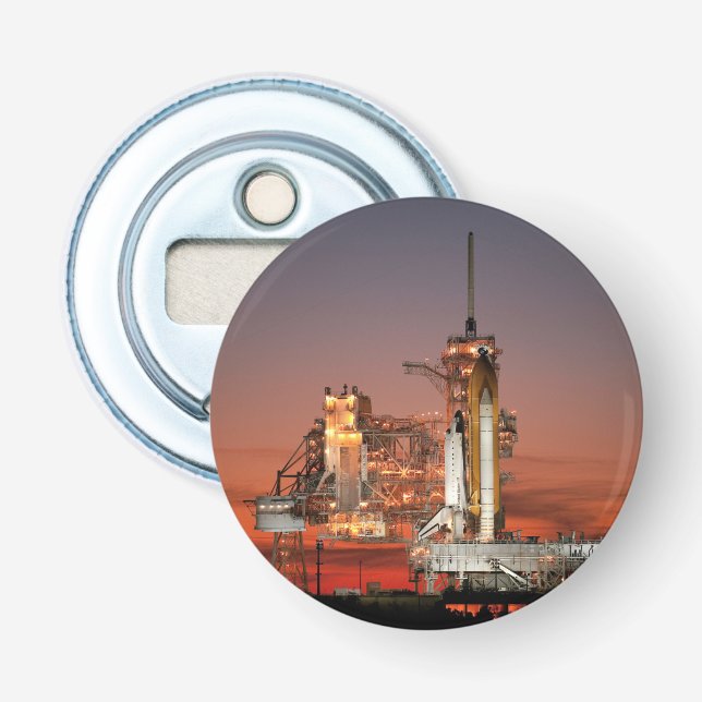 Red Sky for Space Shuttle Atlantis Launch Bottle Opener (Front)