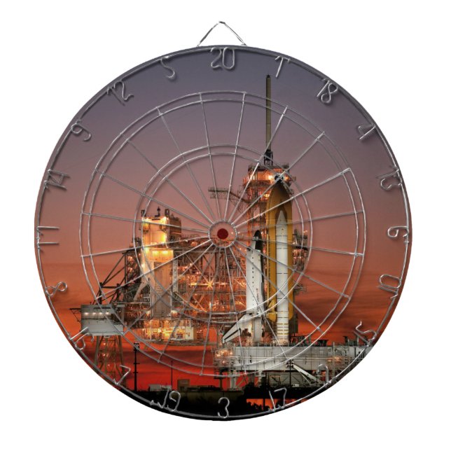 Red Sky for Space Shuttle Atlantis Launch Dartboard (Front)