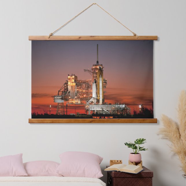 Red Sky for Space Shuttle Atlantis Launch Hanging Tapestry (Bedroom)