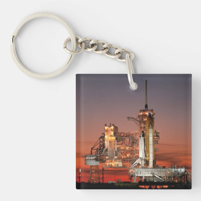 Red Sky for Space Shuttle Atlantis Launch Key Ring (Front)