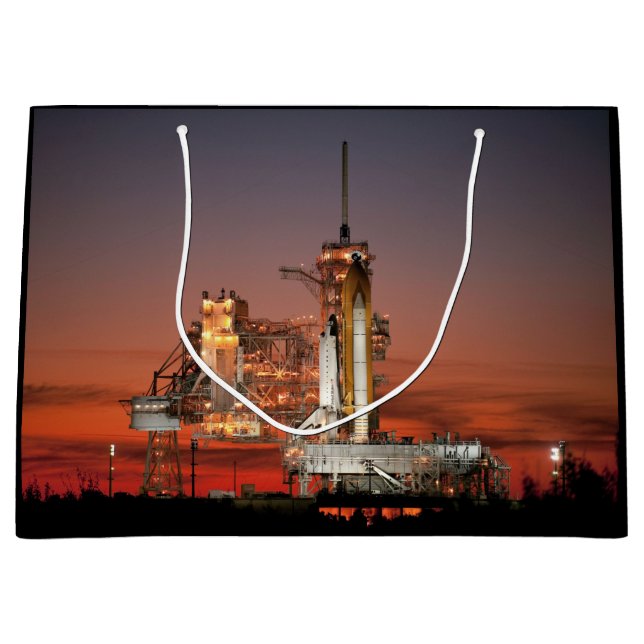 Red Sky for Space Shuttle Atlantis Launch Large Gift Bag (Front)