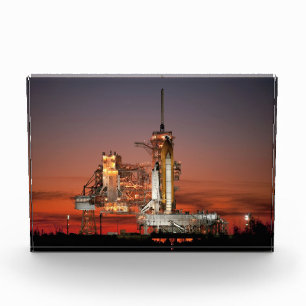 Red Sky for Space Shuttle Atlantis Launch Photo Block