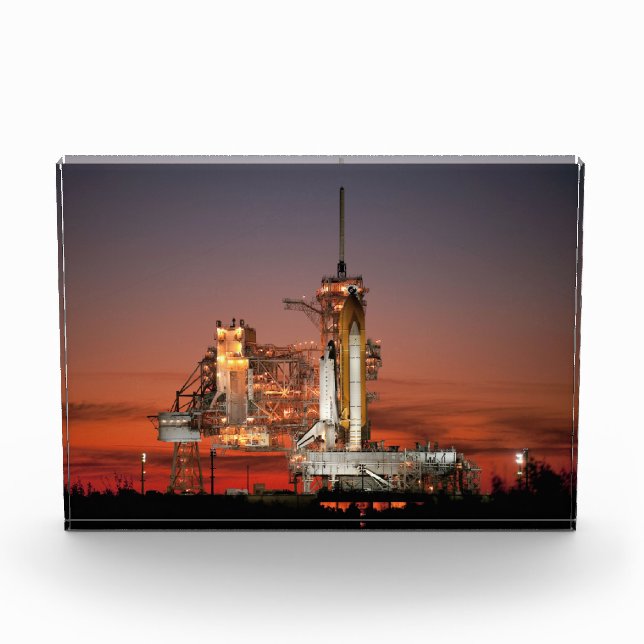 Red Sky for Space Shuttle Atlantis Launch Photo Block (Front)