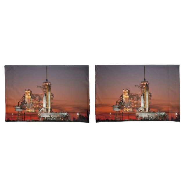 Red Sky for Space Shuttle Atlantis Launch Pillowcase (Front-Set)