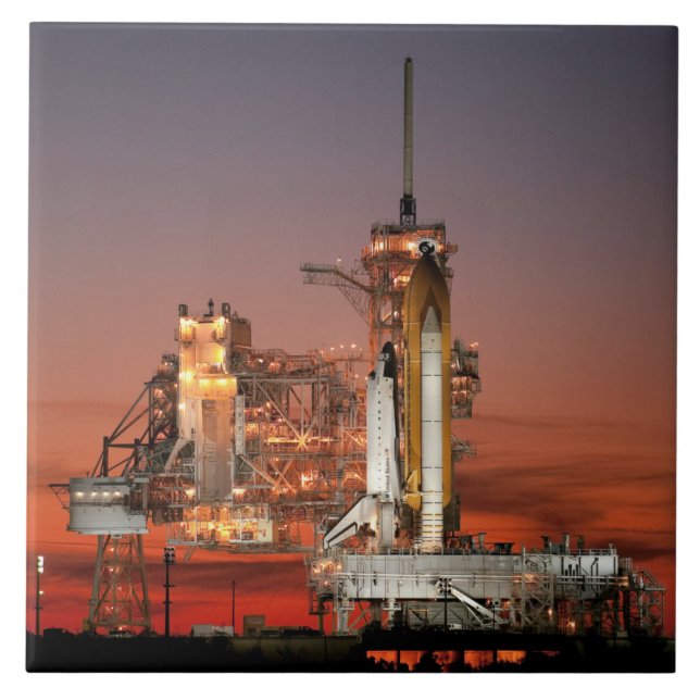 Red Sky for Space Shuttle Atlantis Launch Tile (Front)