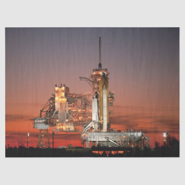 Red Sky for Space Shuttle Atlantis Launch Tissue Paper (Front)