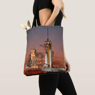 Red Sky for Space Shuttle Atlantis Launch Tote Bag