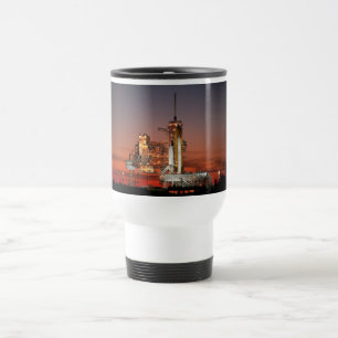 Red Sky for Space Shuttle Atlantis Launch Travel Mug