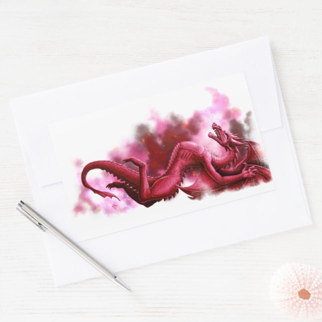 Red Sky in the Morning Rectangular Sticker (Envelope)