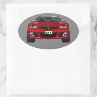 Red Sky Oval Sticker
