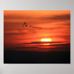Red Sky Over the Valley Poster