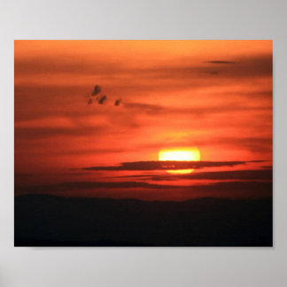 Red Sky Over the Valley Poster