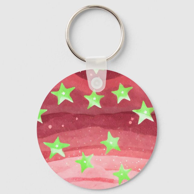 red sky with stars key ring (Front)